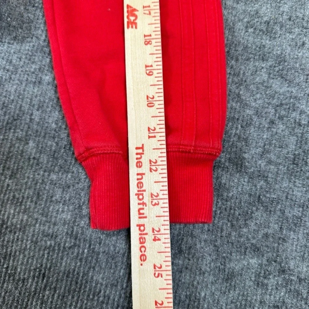 Adidas Mens Climalite Hoodie Red White Logo Pullover Sweatshirt Medium RN 88387